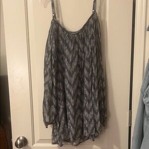 Gray Patterned off the shoulder blouse